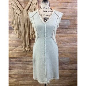 Rebecca Taylor | Zipper Trim Tweed Combo Dress